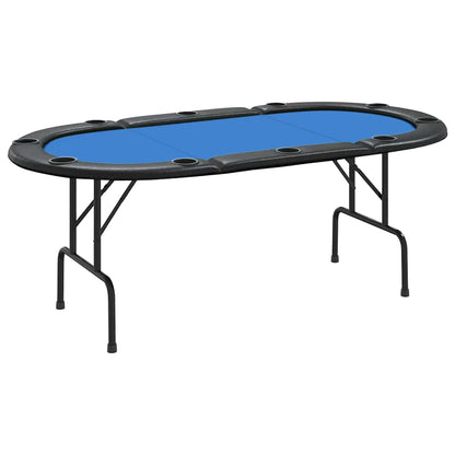 Pokertafel voor 10 spelers inklapbaar 207x106x76 cm blauw