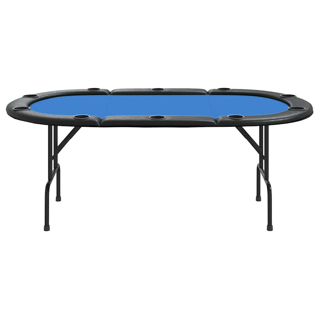 Pokertafel voor 10 spelers inklapbaar 207x106x76 cm blauw