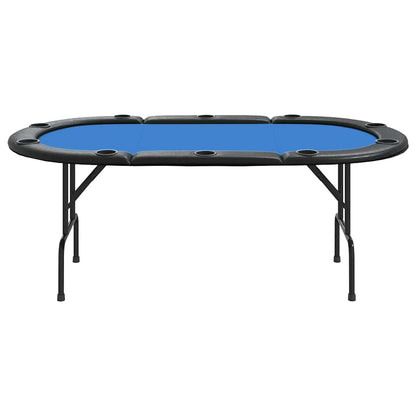 Pokertafel voor 10 spelers inklapbaar 207x106x76 cm blauw