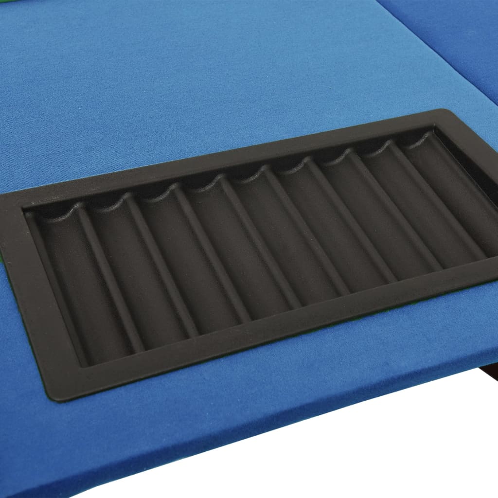 Pokertafel voor 10 spelers met fichebak 160x80x75 cm blauw