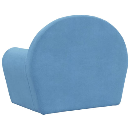 Kinderslaapbank zacht pluche blauw