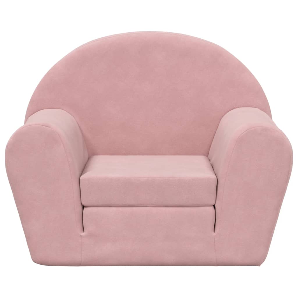 Kinderslaapbank zacht pluche roze