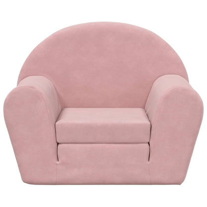 Kinderslaapbank zacht pluche roze