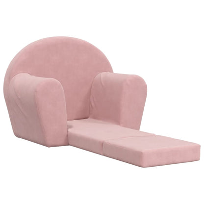 Kinderslaapbank zacht pluche roze