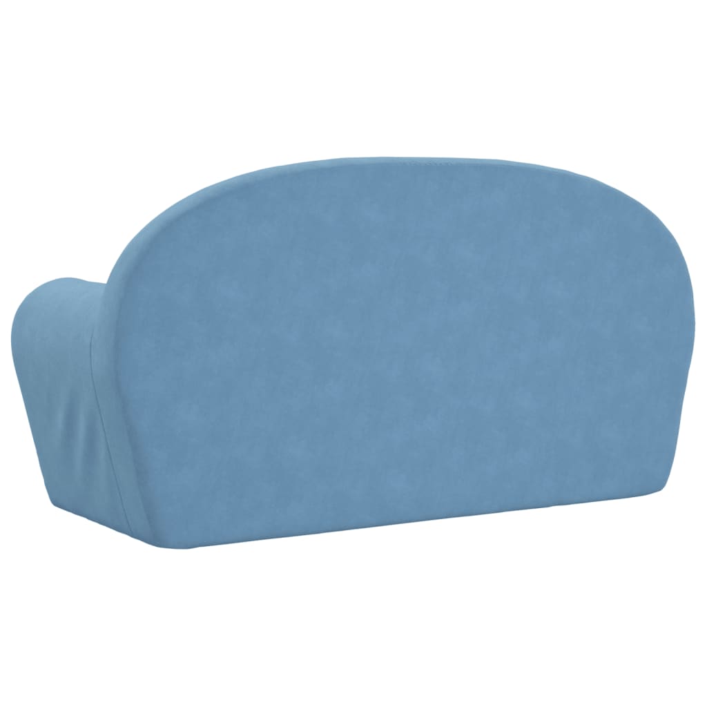 Kinderslaapbank 2-zits zacht pluche blauw