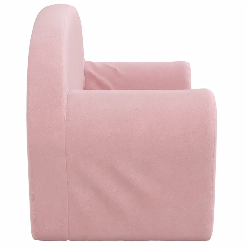 Kinderslaapbank 2-zits zacht pluche roze