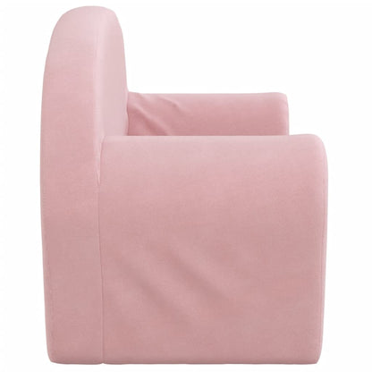 Kinderslaapbank 2-zits zacht pluche roze