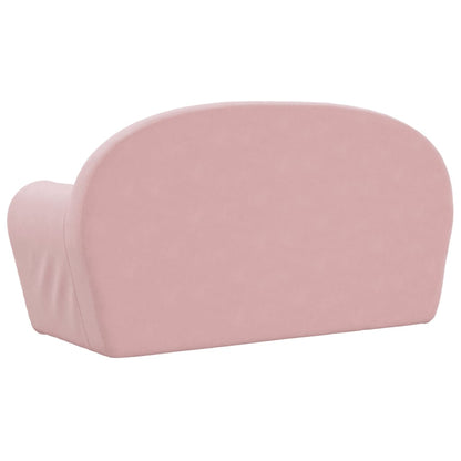 Kinderslaapbank 2-zits zacht pluche roze