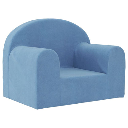Kinderbank zacht pluche blauw
