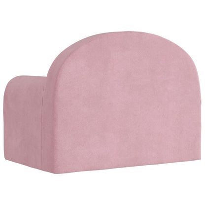 Kinderbank zacht pluche roze
