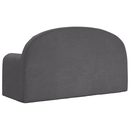 Kinderbank 2-zits zacht pluche antracietkleurig