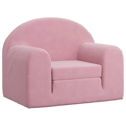 Kinderslaapbank zacht pluche roze
