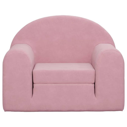 Kinderslaapbank zacht pluche roze