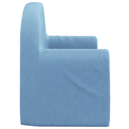 Kinderslaapbank 2-zits zacht pluche blauw