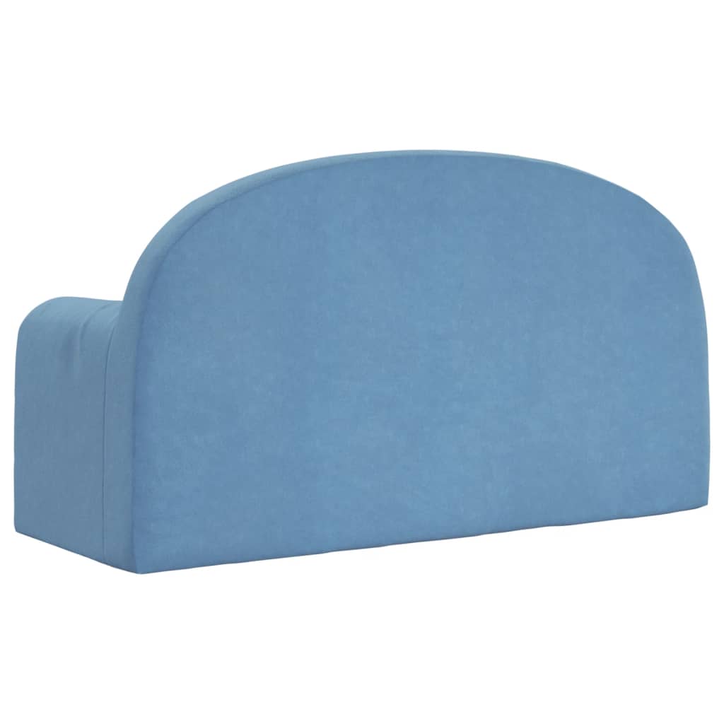 Kinderslaapbank 2-zits zacht pluche blauw