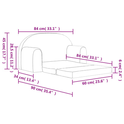 Kinderslaapbank 2-zits zacht pluche blauw
