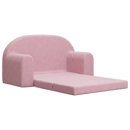 Kinderslaapbank 2-zits zacht pluche roze