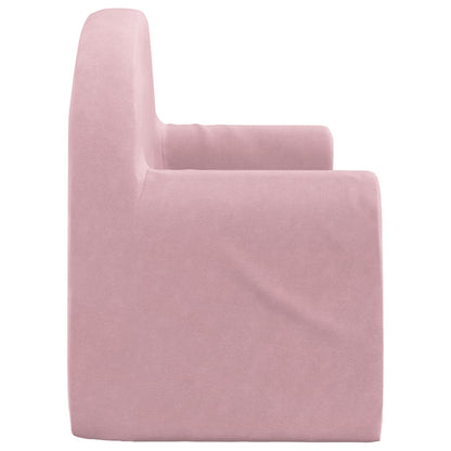 Kinderslaapbank 2-zits zacht pluche roze