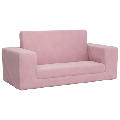 Kinderslaapbank 2-zits zacht pluche roze