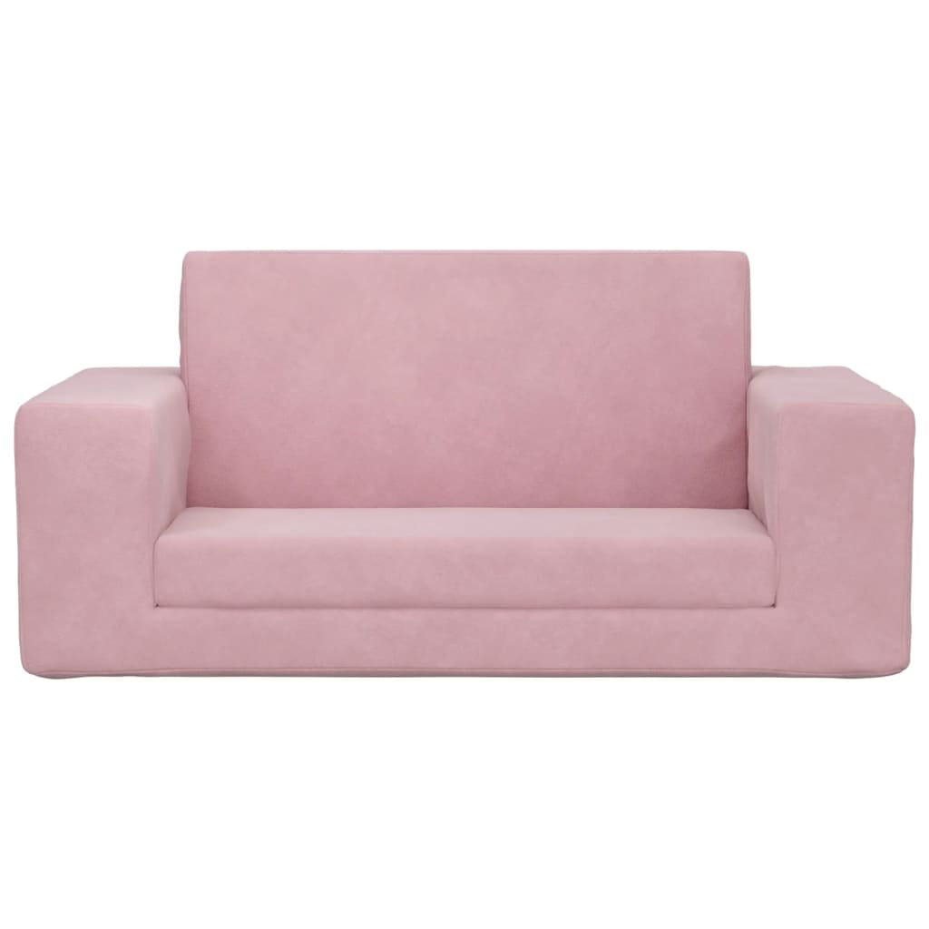Kinderslaapbank 2-zits zacht pluche roze