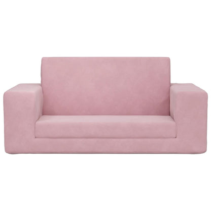 Kinderslaapbank 2-zits zacht pluche roze