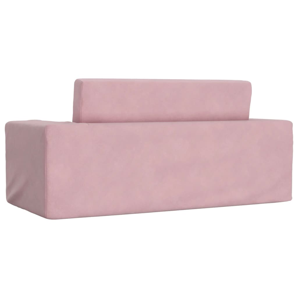 Kinderslaapbank 2-zits zacht pluche roze