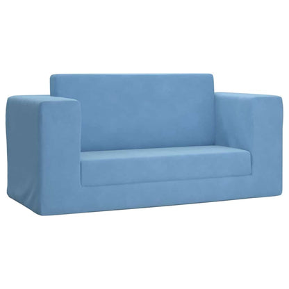 Kinderslaapbank 2-zits zacht pluche blauw