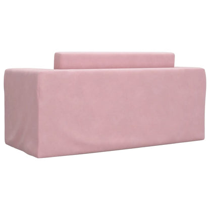 Kinderslaapbank 2-zits zacht pluche roze