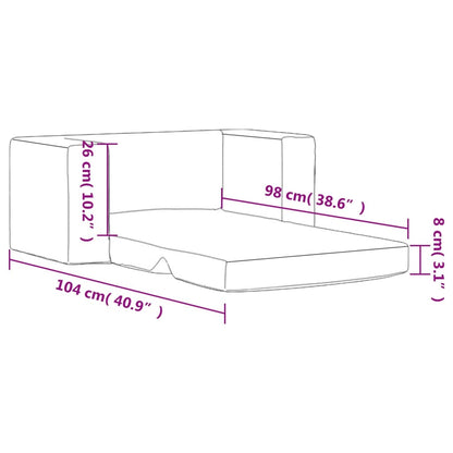 Kinderslaapbank 2-zits zacht pluche roze
