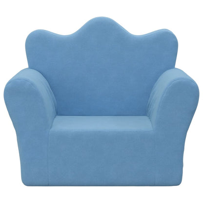 Kinderbank zacht pluche blauw