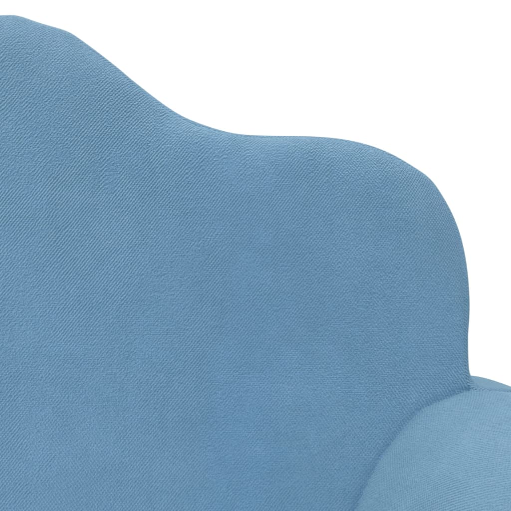 Kinderbank 2-zits zacht pluche blauw