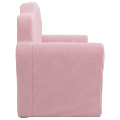 Kinderbank 2-zits roze zacht pluche