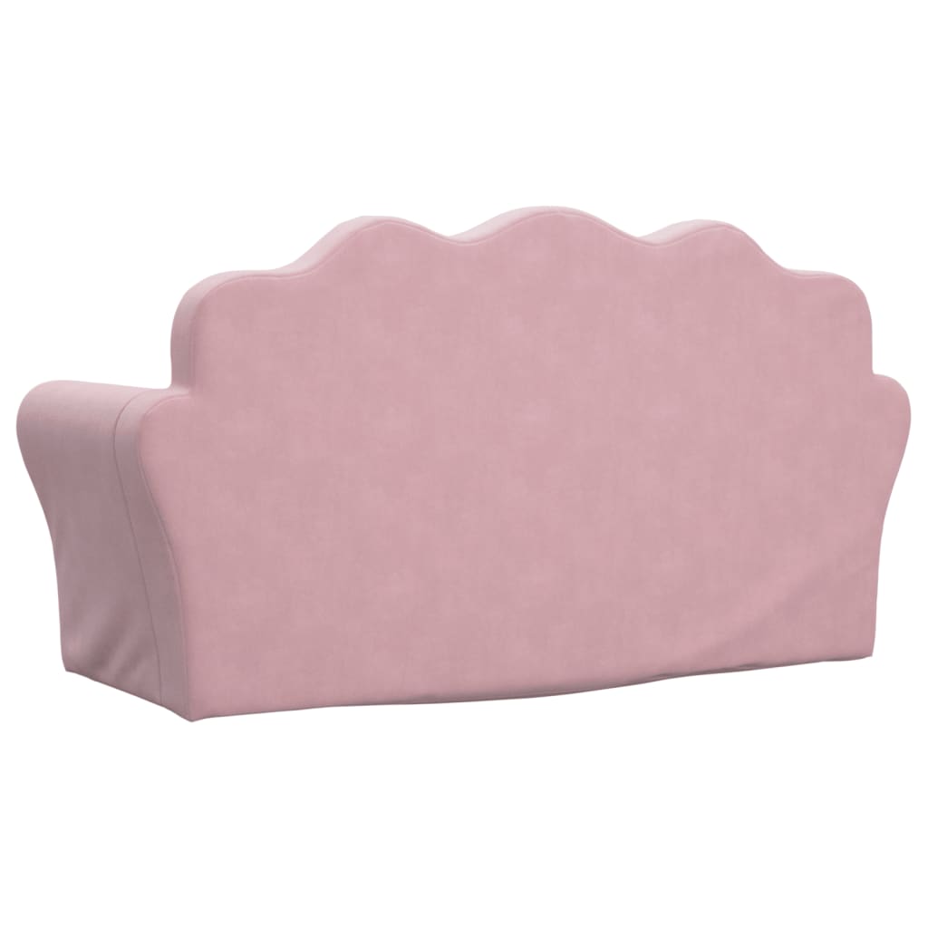 Kinderbank 2-zits roze zacht pluche
