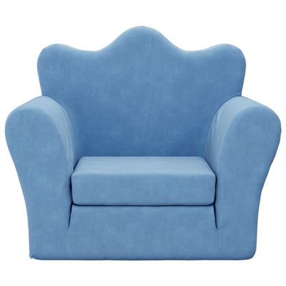 Kinderslaapbank zacht pluche blauw