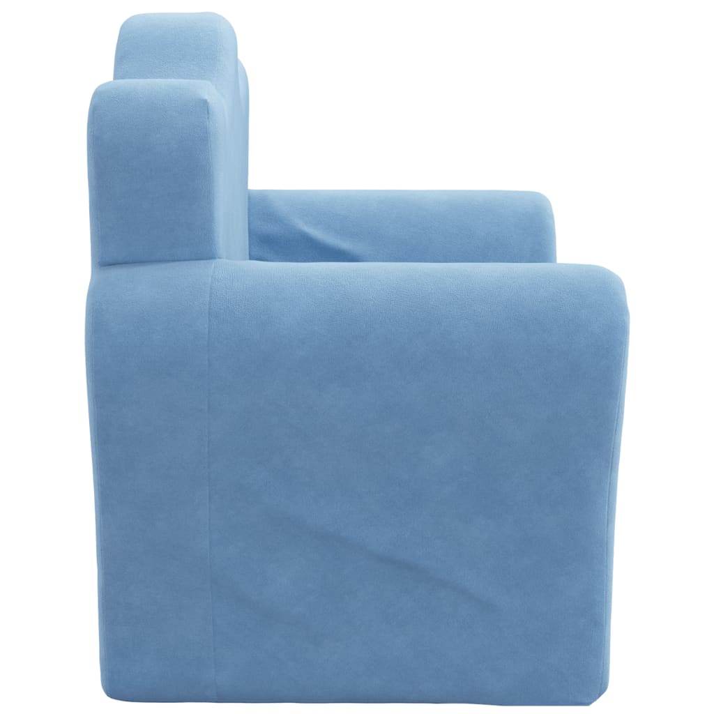 Kinderslaapbank zacht pluche blauw