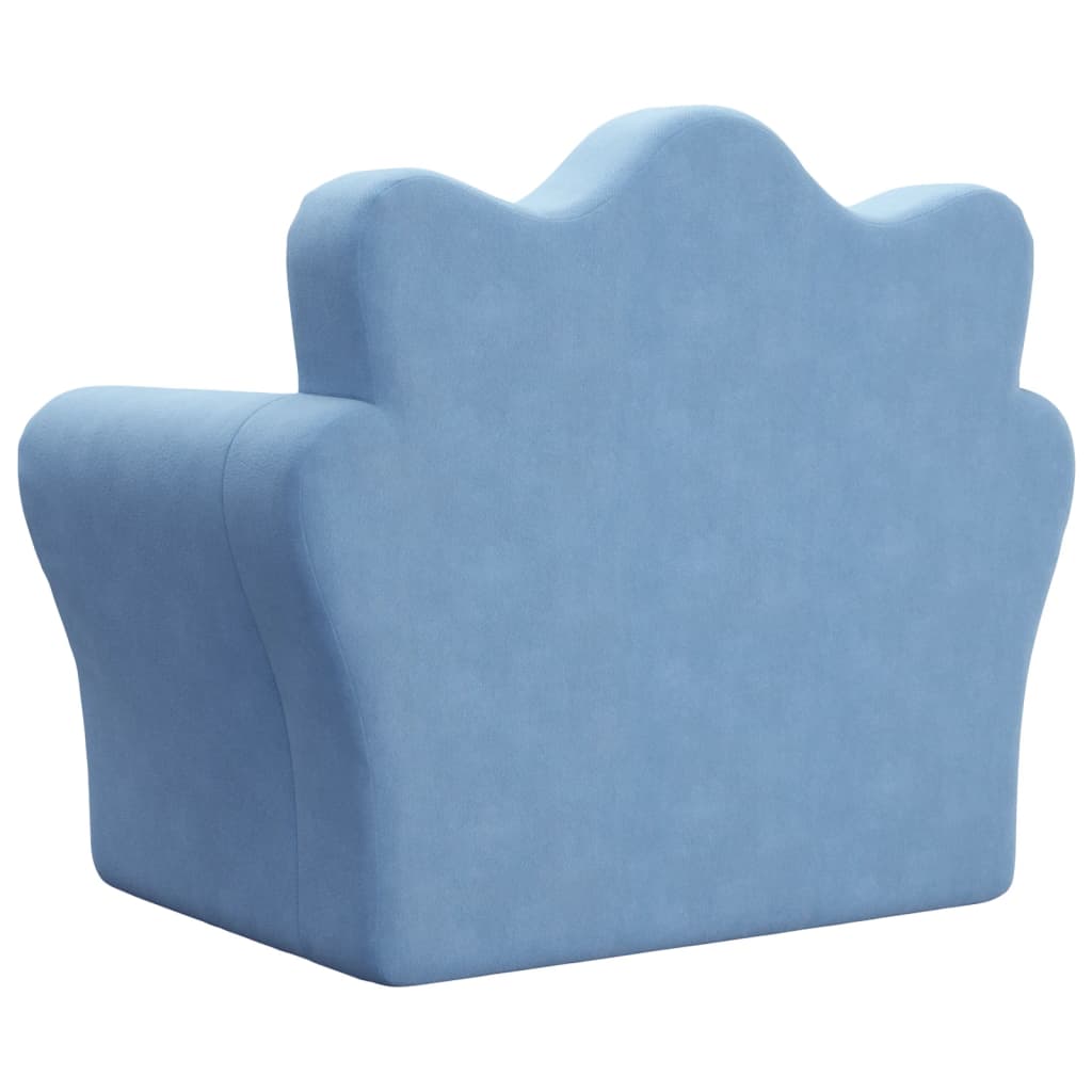Kinderslaapbank zacht pluche blauw