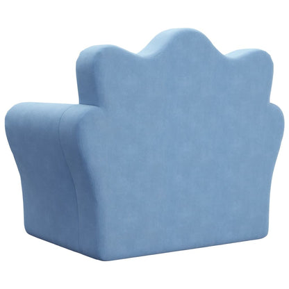 Kinderslaapbank zacht pluche blauw