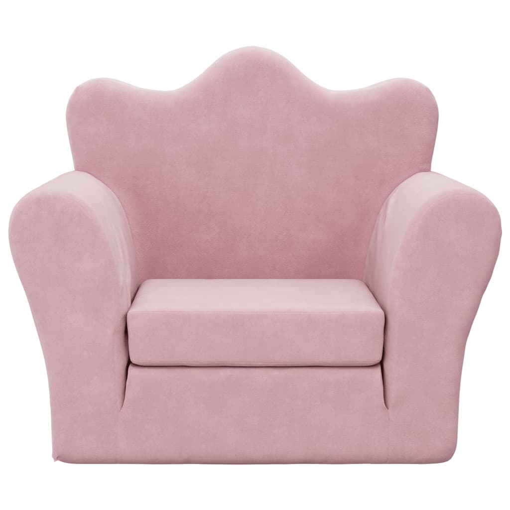 Kinderslaapbank zacht pluche roze