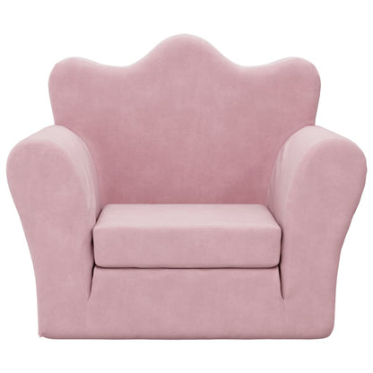 Kinderslaapbank zacht pluche roze