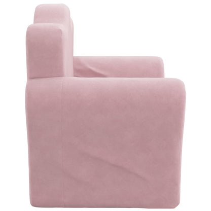 Kinderslaapbank zacht pluche roze