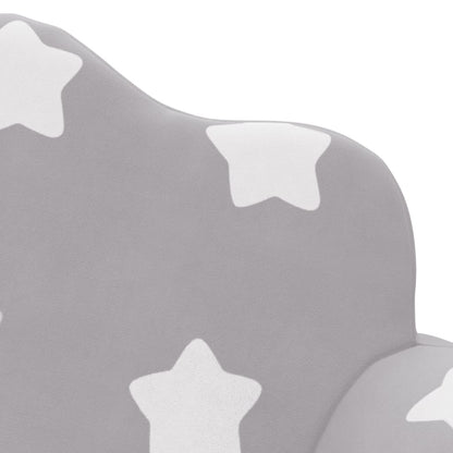 Kinderslaapbank 2-zits met sterren zacht pluche lichtgrijs