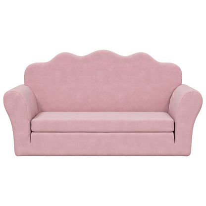 Kinderslaapbank 2-zits zacht pluche roze