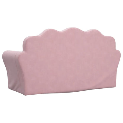 Kinderslaapbank 2-zits zacht pluche roze