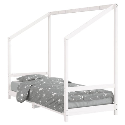 Kinderbedframe 80x200 cm massief grenenhout wit