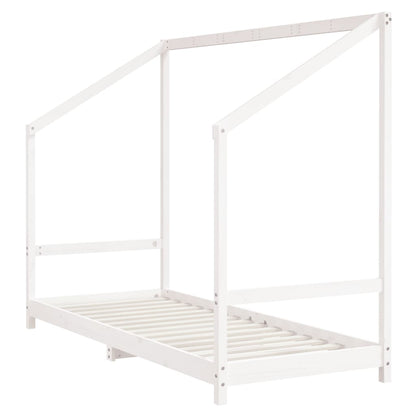 Kinderbedframe 80x200 cm massief grenenhout wit