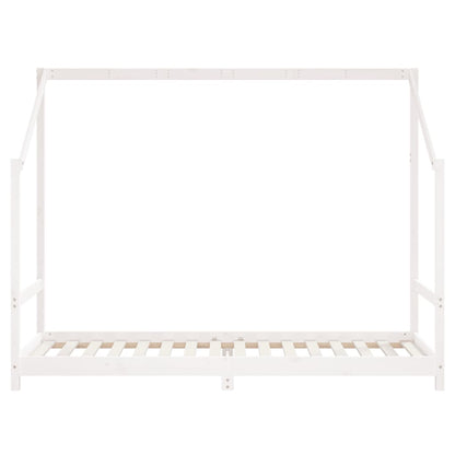 Kinderbedframe 90x200 cm massief grenenhout wit