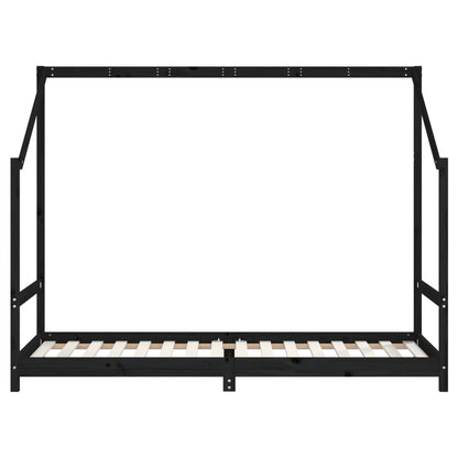 Kinderbedframe 90x200 cm massief grenenhout zwart