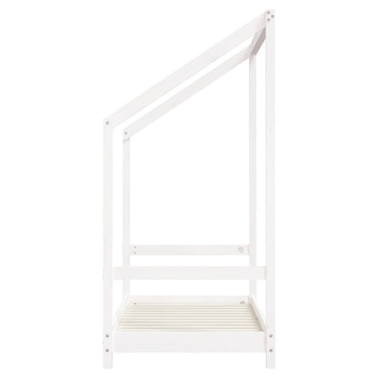 Kinderbedframe 70x140 cm massief grenenhout wit