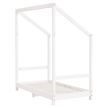 Kinderbedframe 70x140 cm massief grenenhout wit