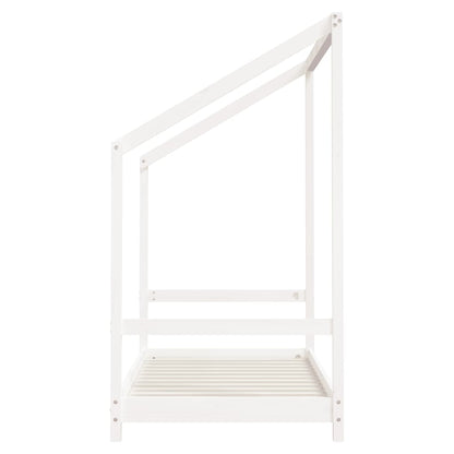 Kinderbedframe 80x160 cm massief grenenhout wit